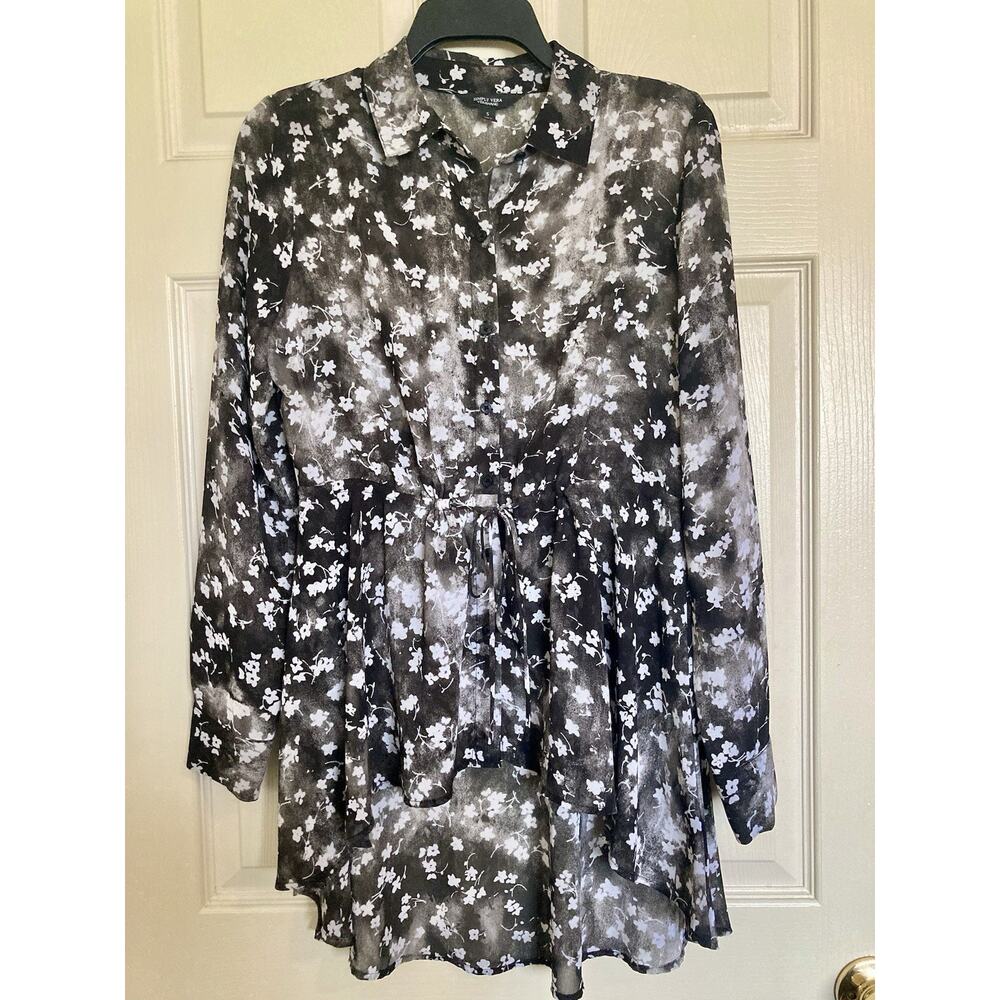 Y2K Womens Size Small Sheer High Low Blouse 90s Friends Fairy Goth Simply Vera